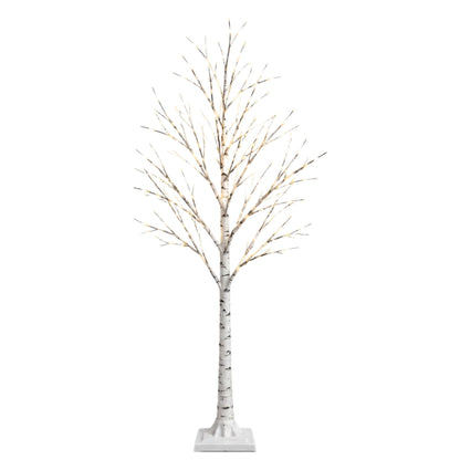 8ft LED Birch Tree with 160 Warm White Lights
