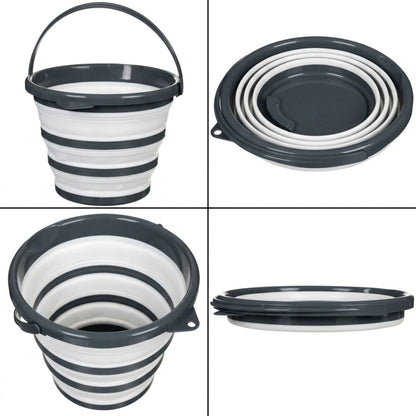 Collapsible Bucket with Handle for Camping and Cleaning