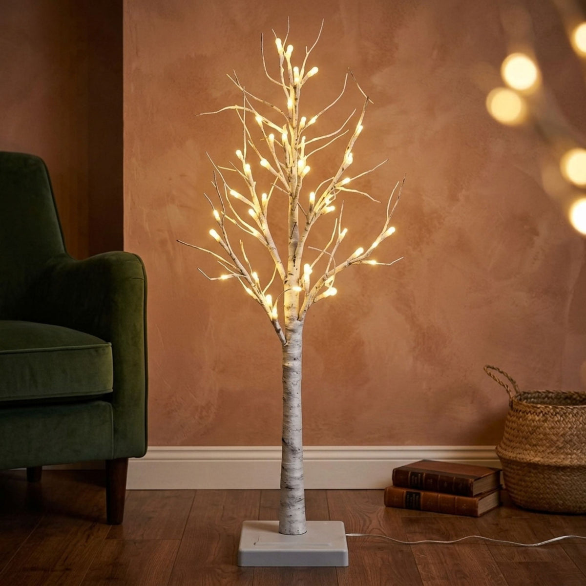 90cm LED White Birch Tree with 36 Lights