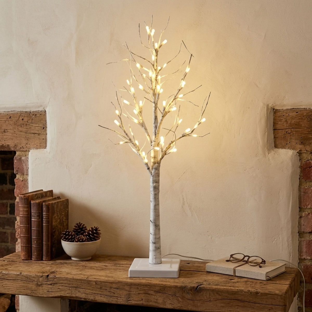 90cm LED White Birch Tree with 36 Lights