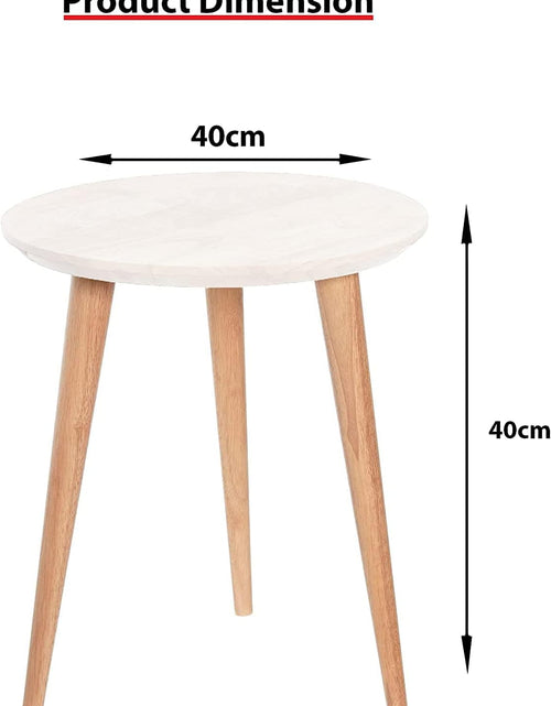 Load image into Gallery viewer, AAMEN Modern Scandinavian Round Coffee Table – 40cm White Top with Bamboo Legs
