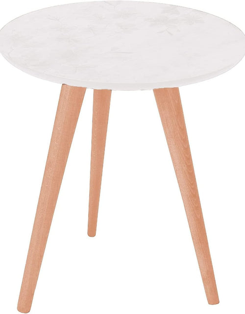 Load image into Gallery viewer, AAMEN Modern Scandinavian Round Coffee Table – 40cm White Top with Bamboo Legs

