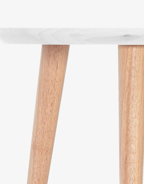 Load image into Gallery viewer, AAMEN Modern Scandinavian Round Coffee Table – 40cm White Top with Bamboo Legs

